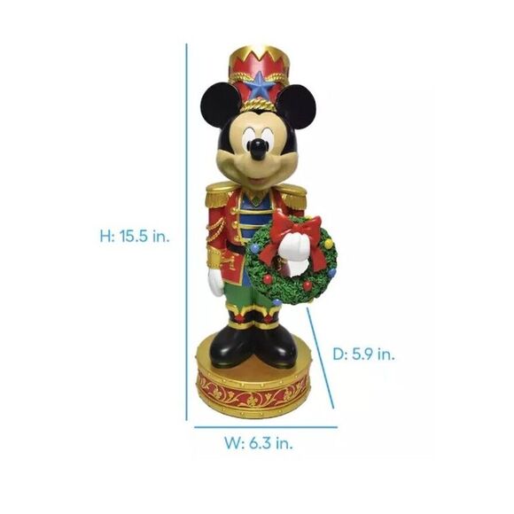 Disney 15-in Mickey Mouse Nutcracker Christmas Decoration Wreath Holiday New - Picture 4 of 5